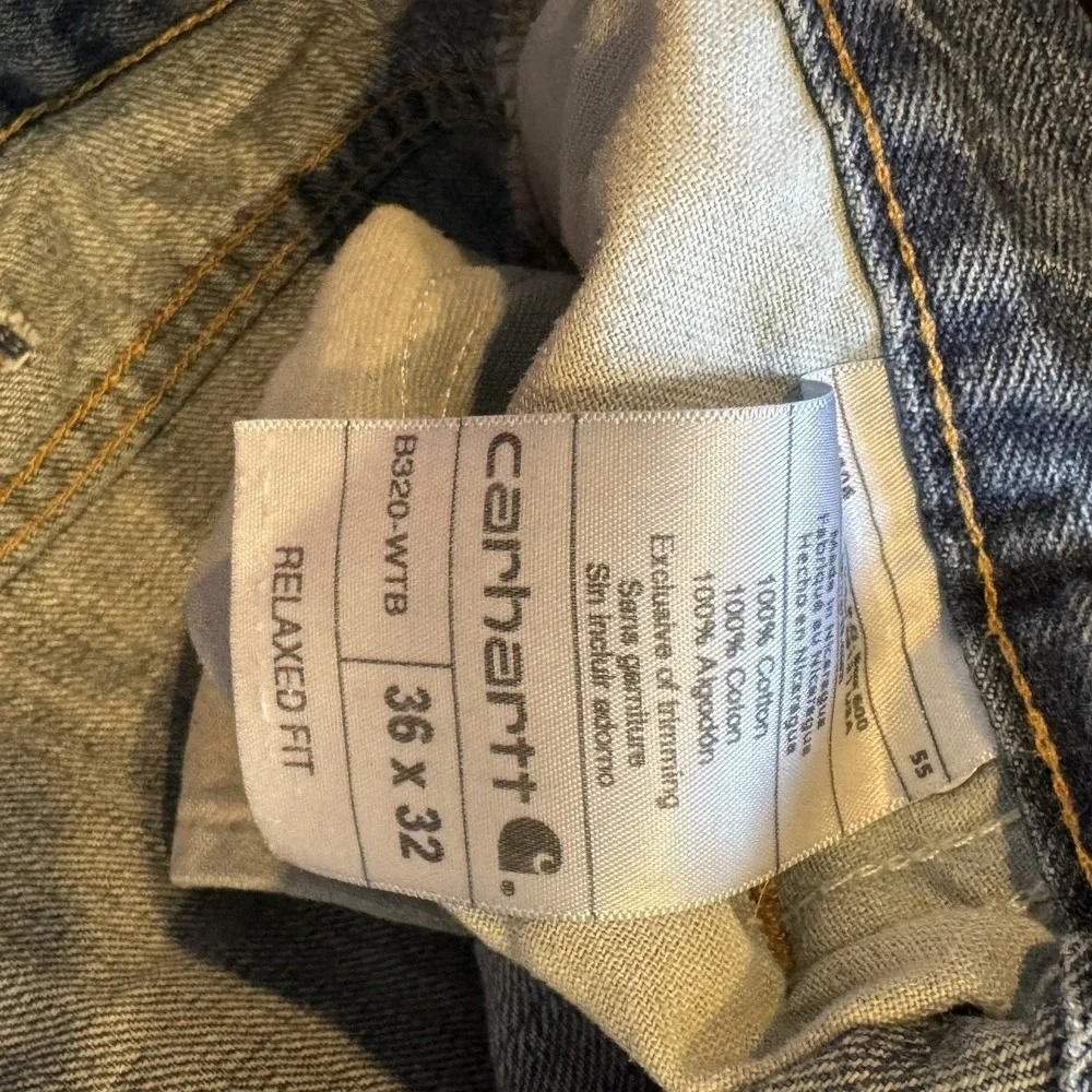 Carhartt Jeans Mens 36x32 Blue Relaxed Straight Fit B320 WTB Denim Workwear